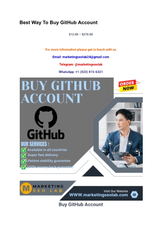 Best Way To Buy GitHub Account