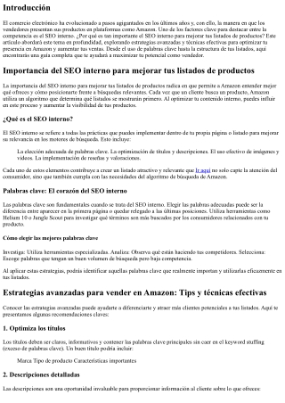 Importancia del SEO interno para mejorar tus listados de productos