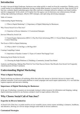 Revolutionize Your Online Presence with Social Cali: San Jose's Best Digital Mar
