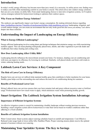 Outdoor Energy Solutions That Can Save You Money on Utility Bills!