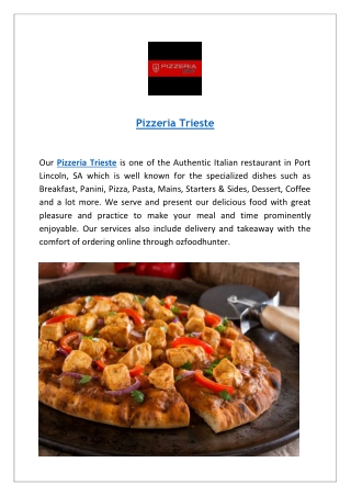 Pizzeria Trieste - Port Lincoln | Order Online & Check Menu