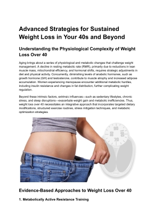 Advanced Strategies for Sustained Weight Loss in Your 40s and Beyond