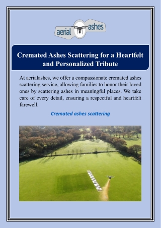 Cremated Ashes Scattering for a Heartfelt and Personalized Tribute