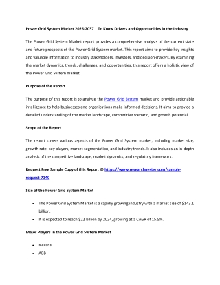 Power Grid System Market Size 2037