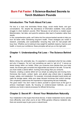 Burn Fat Faster: 5 Science-Backed Secrets to Torch Stubborn Pounds