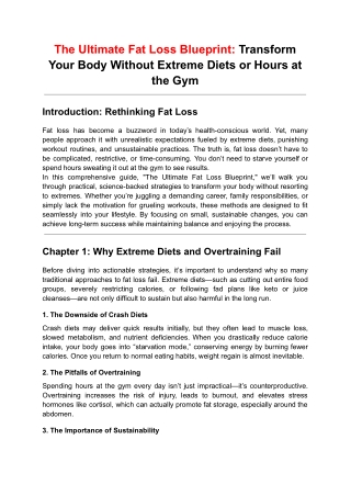 Transform Your Body Without Extreme Diets or Hours at the Gym