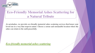 Eco-Friendly Memorial Ashes Scattering for a Natural Tribute