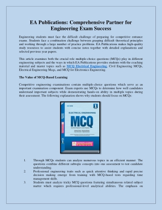 EA Publications Comprehensive Partner for Engineering Exam Success