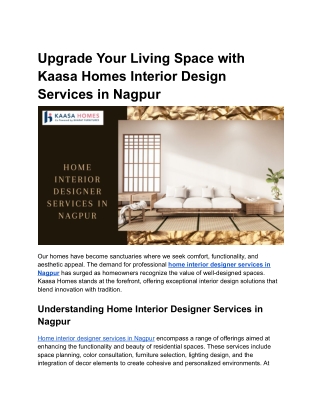 Home Interior Designer Services in Nagpur
