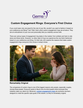 Custom Engagement Rings_ Everyone’s First Choice