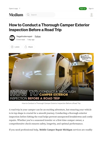 Conduct a camper inspection with Mobile Camper Repair Michigan