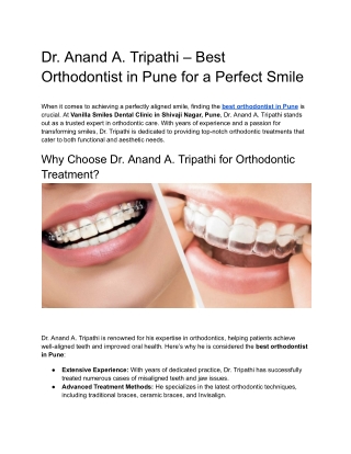 Dr. Anand A. Tripathi – Best Orthodontist in Pune for a Perfect Smile