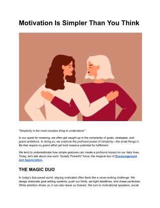 Motivation Is Simpler Than You Think