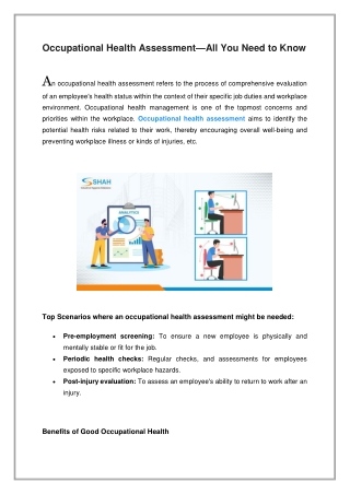 Occupational Health Assessment—All You Need to Know
