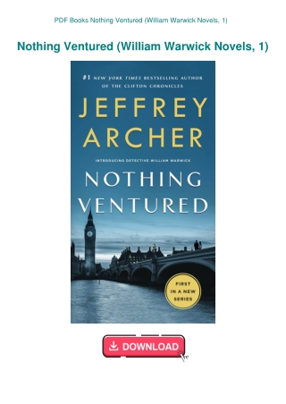 PDF Books Nothing Ventured (William Warwick Novels  1)