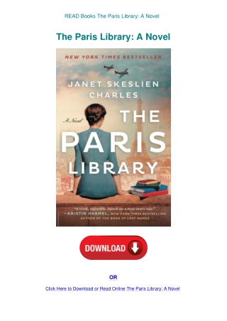 READ Books The Paris Library A Novel
