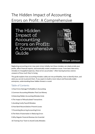 The Hidden Impact of Accounting Errors on Profit: A Comprehensive Guide