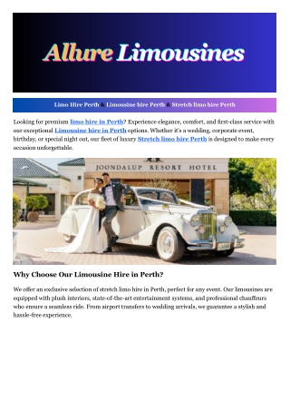 Stretch limo hire Perth