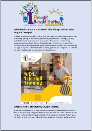 Who Needs an ADL Assessment and Identifying Children Who Require Therapy