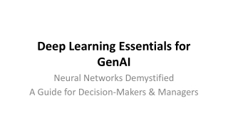 Deep Learning Essentials for GenAI