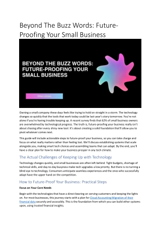 Beyond The Buzz Words: Future-Proofing Your Small Business