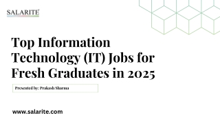 Top Information Technology (IT) Jobs for Fresh Graduates in 2025