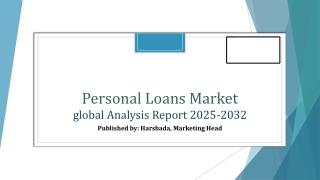 ﻿﻿﻿﻿﻿﻿Personal Loans Market Share, Overview, Segmentation and Outlook| 2025-2032