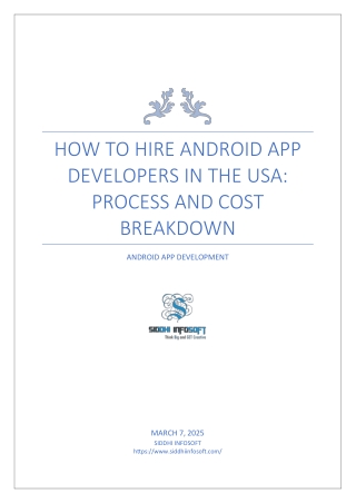 How to Hire Android App Developers in the USA Process and Cost Breakdown