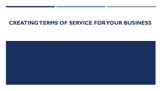 Creating terms of service for your business