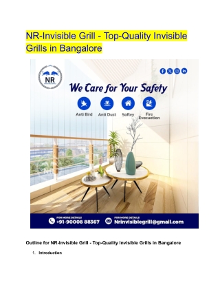 NR-Invisible Grill - Top-Quality Invisible Grills in Bangalore