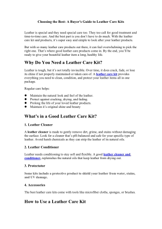 Leather Hero Leather Care and Repair Products