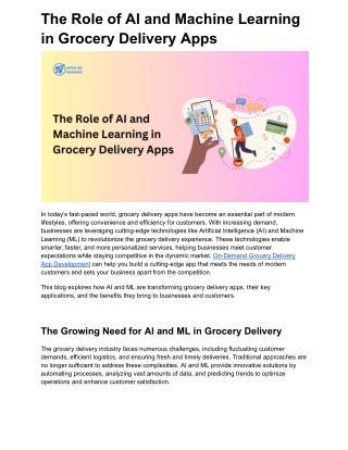 The Role of AI and Machine Learning in Grocery Delivery Apps