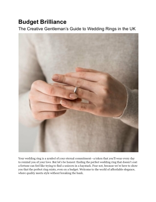Why Affordable Platinum Wedding Rings Are a Smart Choice
