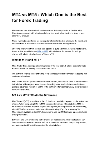 MT4 vs MT5 _ Which One is the Best for Forex Trading