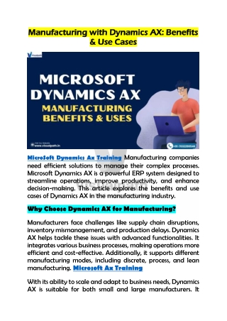Best MicroSoft Dynamics Ax Training - Visualpath