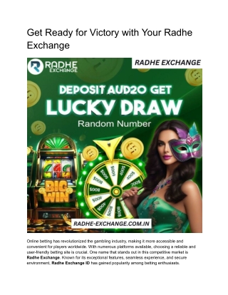 Get Ready for Victory with Your Radhe Exchange