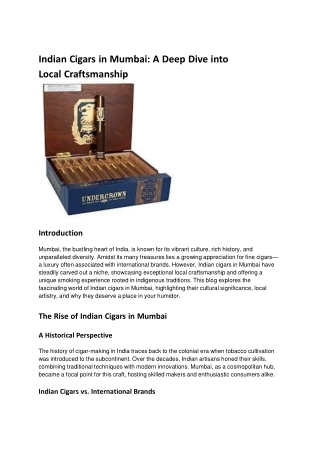 Indian Cigars in Mumbai_ A Deep Dive into Local Craftsmanship
