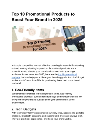 Top 10 Promotional Products to Boost Your Brand in 2025