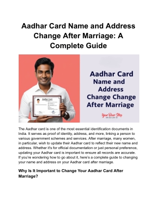 Aadhar Card Name and Address Change After Marriage_ A Complete Guide