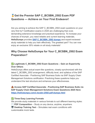 C_BCSBN_2502 Dumps & PDF – Updated Exam Updates