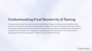 Understanding Food Sensitivity & Testing