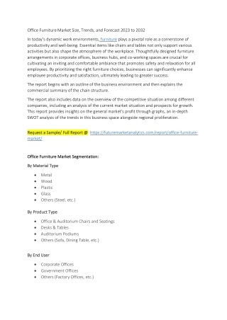 Office Furniture Market Growth Analysis: Commercial vs. Home Office Segments