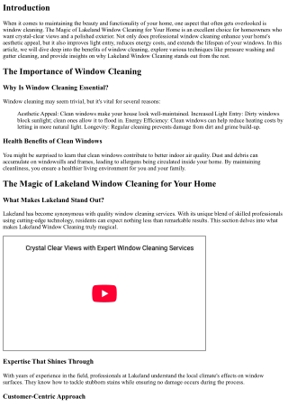The Magic of Lakeland Window Cleaning for Your Home