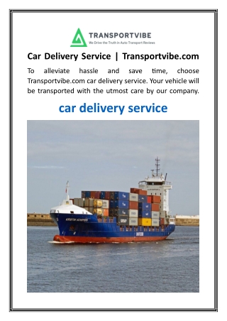 Car Delivery Service  Transportvibe.com
