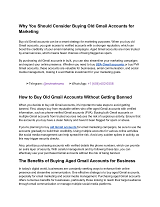 The Benefits of Buying Aged Gmail Accounts for Business