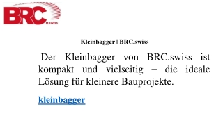 Kleinbagger  BRC.swiss