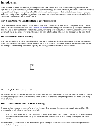 How Clean Windows Can Help Reduce Your Heating Bills