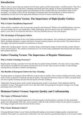 Exploring the Benefits of European Gutters and Downspouts in Vernon Homes