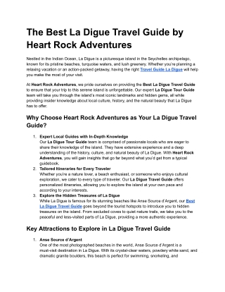 The Best La Digue Travel Guide by Heart Rock Adventures