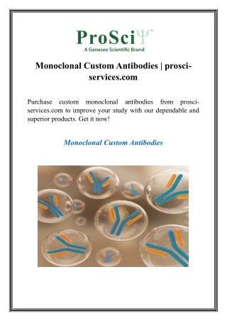 Monoclonal Custom Antibodies  prosci-services.com